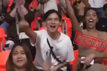 Đi xem bóng chuyền, hot girl cổ vũ đến mức hớ hênh