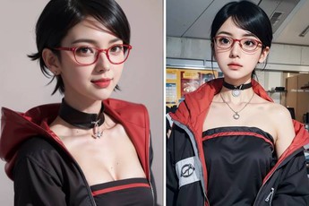 Boruto: Được AI thổi hồn, Uchiha Sarada "lột xác" thành mỹ nhân quyến rũ khó cưỡng