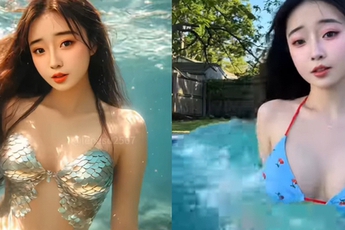 Bắt trend "tiên cá", nàng hot girl bỗng chốc nổi không ngờ, cư dân mạng đua nhau xin info