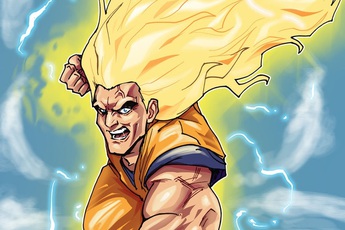 Choáng với tranh vẽ Dragon Ball theo phong cách comic siêu anh hùng
