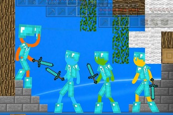 Phiên bản người que tham chiến game MineCraft siêu thú vị