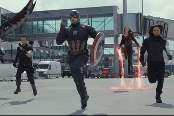Captain America: Civil War tiết lộ cảnh Captain, Scarlet Witch cùng Falcon phối hợp chiến đấu