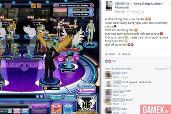 Game thủ Audition tặng dàn acc khủng cho ai đoán đúng... chiều cao của mình