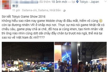 Nhiều hãng game Việt sang Tokyo Game Show bất ngờ vì... chẳng thấy game mobile nào