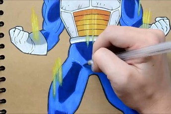 Hướng dẫn vẽ hình Ca Đích - Vegeta của Dragon Ball trong 2 phút