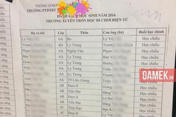 Choáng với 58 học sinh trốn học chơi game bị dán danh sách ngay cửa quán net tại Yên Bái