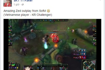 LMHT: Fanpage Faker bất ngờ đăng tải pha outplay đỉnh cao của SOFM