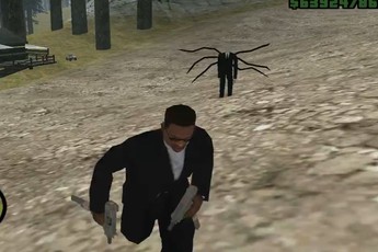 Chết cười anh chàng gangster trong GTA chạy rẽ đất khi gặp... Slender