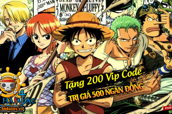 SohaPlay tặng ngay 200 Vipcode Webgame Vua Hải Tặc Chào tháng 6