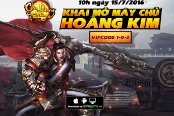 Khai mở máy chủ Hoàng Kim, nhận ngay VIPCode Hoàng Kim trong Cửu Dương Thần Công