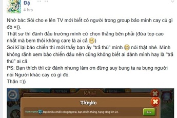 Sợ bị thù hằn vì PK trong game, anh chàng này phải đăng đàn giải thích