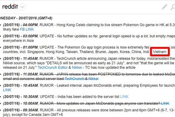 Việt Nam đã xuất hiện trong thông báo mới nhất của Pokemon GO