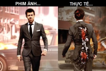 Hài hước với clip Sự khác nhau giữa đời thực và phim ảnh