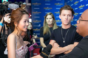 An Nguy xuất hiện nữ tính cạnh người nhện Tom Holland trên thảm đỏ "Spider-Man: Homecoming"