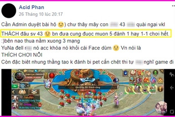 Mâu thuẫn cả tháng trời, Top 1 thách đấu server kèo xóa acc trăm triệu: “5 đánh 1 hay solo chơi hết!”