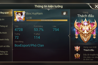 Liên Quân Mobile: Top 1 rank Thách Đấu được 2 tuyển thủ eSports hỗ trợ "buff" sao
