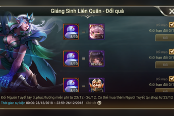 Liên Quân Mobile: Game thủ có thể nhận 1 tướng và 1 skin vĩnh viễn từ 23/12