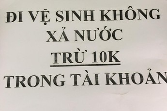 Chủ quán net bất lực: Trừ hẳn 10k tài khoản mỗi lần nhưng khách vẫn nhất quyết không xả nước WC