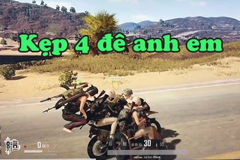 Mẹo hay PUBG: Xe máy 3 chỗ nhưng vẫn kẹp được 4 người phi như bay vào bo