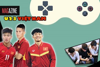 Các cầu thủ đều hào hứng chơi game sau những giờ thi đấu, tập luyện