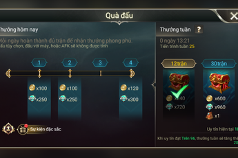 Liên Quân Mobile: Cách tính lượng vàng tối đa mà game thủ cày được trong 1 tuần