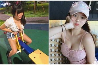 Ngồi bập bênh khoe ngực nửa kín nửa hở, cô nàng nữ sinh hóa hot girl chỉ sau một đêm
