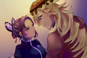 Kimetsu no Yaiba: Ở 1 diễn biễn khác, Trùng trụ Shinobu và Thượng Huyền Nhị Douma bất ngờ tình bể bình