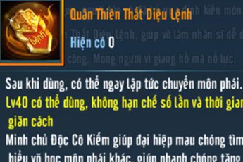 Cơ hội vàng để trải nghiệm hết 19 môn phái trong Võ Lâm Truyền Kỳ Mobile