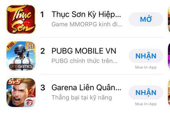Thục Sơn Kỳ Hiệp Mobile ALL-KILL tất cả các BXH App Store và CH Play, xin nhắc lại là ALL-KILL!