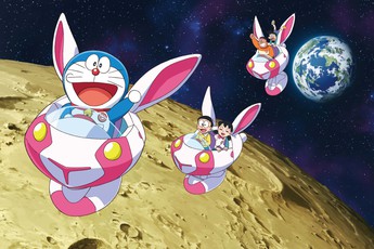 Đến hè lại lên, Doraemon hóa "thỏ ngọc" đốn tim khán giả trong chuyến phiêu lưu đến "nhà chị Hằng"
