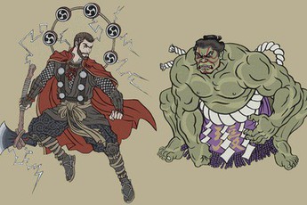Nghệ sĩ Nhật Bản tái hiện các siêu anh hùng Marvel dưới phong cách nghệ thuật dân gian thời Edo