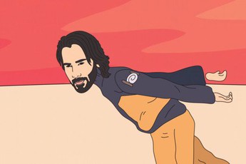 Keanu Reeves thực hiện kiểu chạy "Naruto run" đến khu vực 51 để xem người ngoài hành tinh