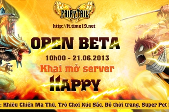 Fairy Tail mở của Open Beta, tặng 1000 Gift Code server Happy