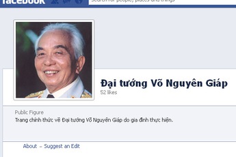 Gia đình lập trang Facebook chính thức về Tướng Giáp