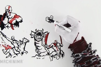 Cuộc đời chiến thần Kratos qua tranh vẽ