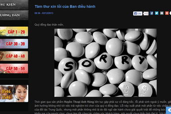 BĐH Huyền Thoại Anh Hùng gửi tâm thư xin lỗi đến game thủ