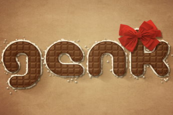 Hiệu ứng chữ sô cô la phủ kem ngọt ngào