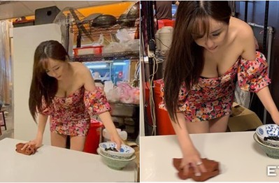 Lau bàn hộ ông chủ quán mỳ, cô gái xinh đẹp bất ngờ nổi như cồn, gây ngỡ ngàng bởi công việc và mức thu nhập