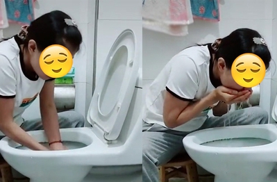Làm clip lấy nước bồn cầu để rửa mặt, súc miệng, cô gái khiến cộng đồng mạng sốc nặng, lên án mạnh mẽ