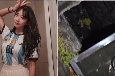 Mải nhìn điện thoại khi phát sóng, nữ streamer hụt chân rơi xuống hố tử thần, suýt thì gặp nạn lớn