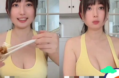 Làm clip ăn uống, nữ streamer gặp tai nạn "nhạy cảm", không kịp che chắn