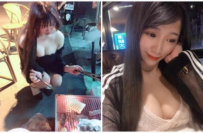 Mặc áo trễ nải ngồi nướng thịt, cô nàng hot girl khiến cư dân mạng xao xuyến "Nướng thế này thì nóng phải biết"