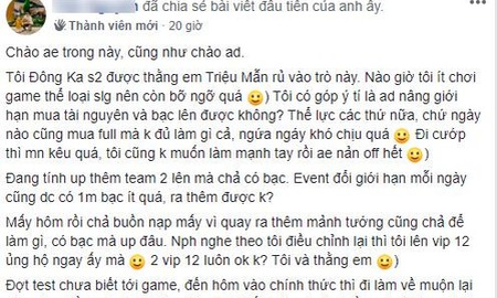 Bó tay game thủ gạ gẫm NPH mở giới hạn mua bạc, hứa sẽ nạp 2 nick lên Vip 12 luôn và ngay