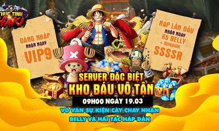 Tặng Luffy Gear 2 UR, Thức Tỉnh Haki tri ân game thủ bằng server siêu đặc biệt