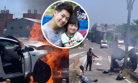 Lâm Chí Dĩnh và con trai 6 tuổi gặp tai nạn thảm khốc, nam tài tử bị thương nghiêm trọng vì xe bốc cháy
