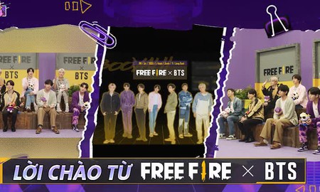 Free Fire là game đầu tiên sở hữu 7 trang phục do BTS tự thiết kế cho gen FF!