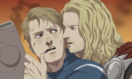 Lộ cảnh Thor và Captain America... khóa môi