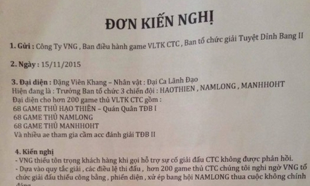 Bi hài vụ bang hội Võ Lâm Truyền Kỳ 1 bị xử thua chỉ vì 1 dấu cách