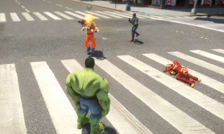 Xem Son Go Ku vs The Avengers trong bản mod GTA