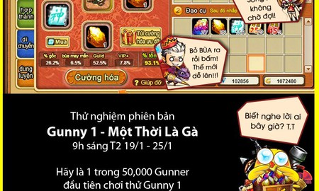 Tặng 500 Code “cỗ máy thời gian” phiên bản thử nghiệm Gunny 1